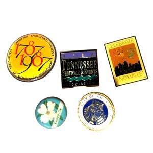 Vintage Enamel Metal Lapel Pin Lot of 5 Knoxville TN Tennessee Pinbacks